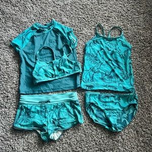 Athleta girls swim set. 5 pieces, size 14/xl